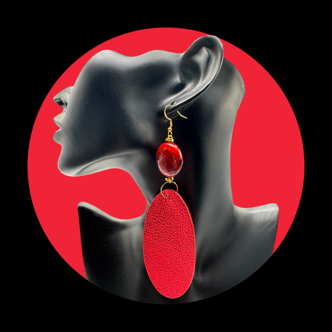 Red Leather Oval image 0