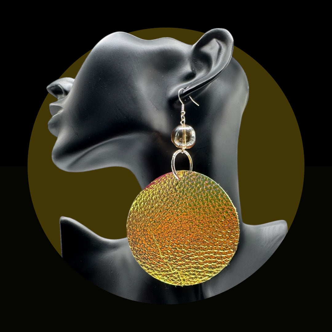 Iredescent Metallic Gold Mirror Rounds image 0